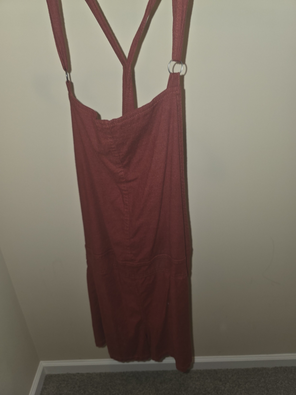Women’s Rust Red Suspender Romper